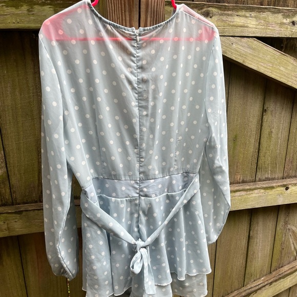 Blue Polka Dot Romper - Picture 2 of 2